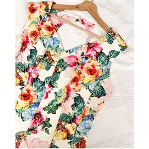 J. Peterman Floral Cut Out Sheath Dress
